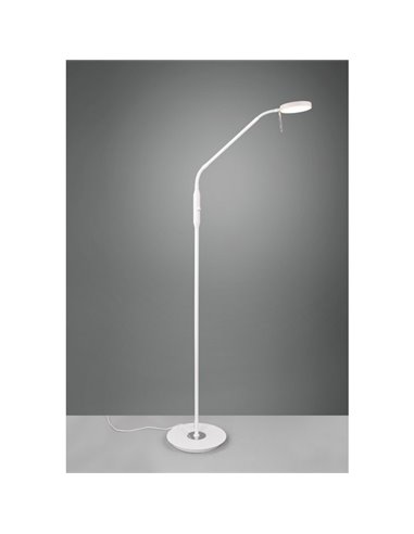 Lámpara de pie LED MONZA brazo flexible y ajustable 12W ·1400lm, regulable 2300+3000+4000K IP20 Blanco