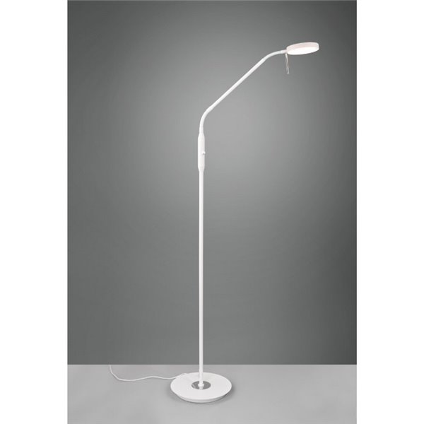 Lámpara de pie LED MONZA brazo flexible y ajustable 12W ·1400lm, regulable 2300+3000+4000K IP20 Blanco