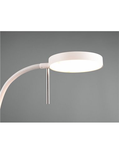 Lámpara de pie LED MONZA brazo flexible y ajustable 12W ·1400lm, regulable 2300+3000+4000K IP20 Blanco