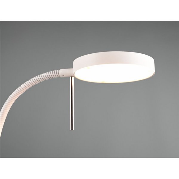 Lámpara de pie LED MONZA brazo flexible y ajustable 12W ·1400lm, regulable 2300+3000+4000K IP20 Blanco