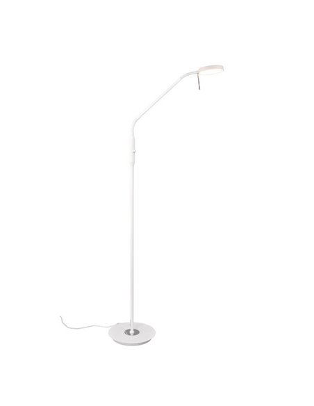 Lampadaire LED MONZA avec bras flexible et réglable, 12W, 1400lm, dimmable, 2300+3000+4000K, IP20, blanc