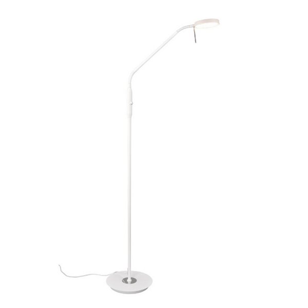 Lámpara de pie LED MONZA brazo flexible y ajustable 12W ·1400lm, regulable 2300+3000+4000K IP20 Blanco