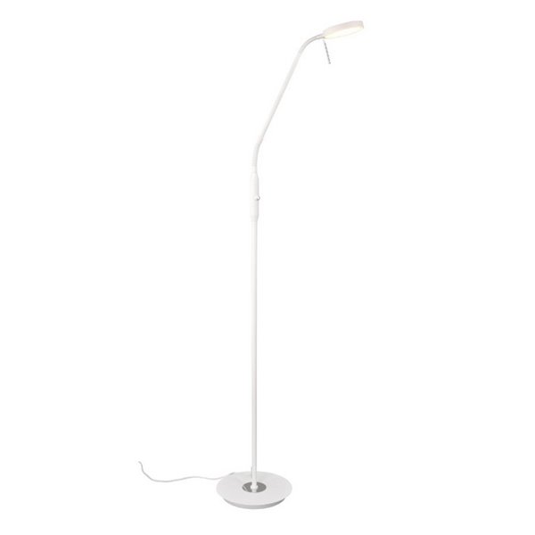 Luminária de chão LED MONZA com braço flexível e ajustável, 12W, 1400lm, regulável, 2300+3000+4000K, IP20, branca