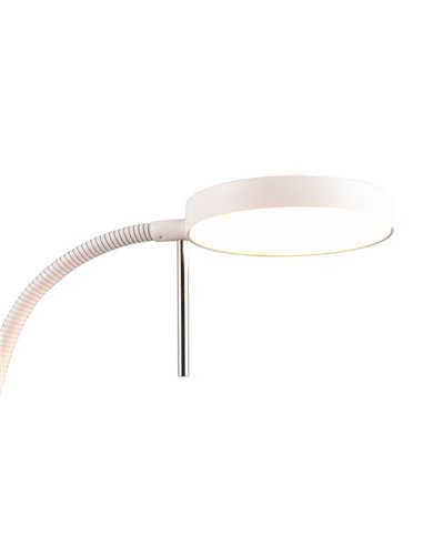 Lámpara de pie LED MONZA brazo flexible y ajustable 12W ·1400lm, regulable 2300+3000+4000K IP20 Blanco