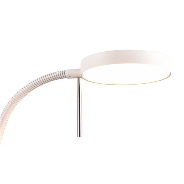 Lámpara de pie LED MONZA brazo flexible y ajustable 12W ·1400lm, regulable 2300+3000+4000K IP20 Blanco