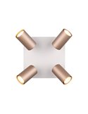 Plafón de techo con 4 focos MARLEY bombilla excl. 4x GU10 max. 35W IP20 Marrón-Beige
