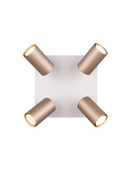Plafón de techo con 4 focos MARLEY bombilla excl. 4x GU10 max. 35W IP20 Marrón-Beige
