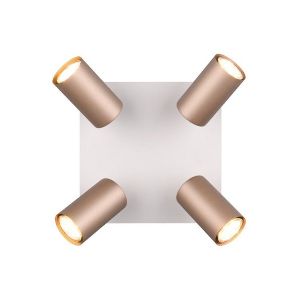 Plafón de techo con 4 focos MARLEY bombilla excl. 4x GU10 max. 35W IP20 Marrón-Beige