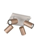 Plafón de techo con 4 focos MARLEY bombilla excl. 4x GU10 max. 35W IP20 Marrón-Beige