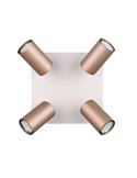 Plafón de techo con 4 focos MARLEY bombilla excl. 4x GU10 max. 35W IP20 Marrón-Beige