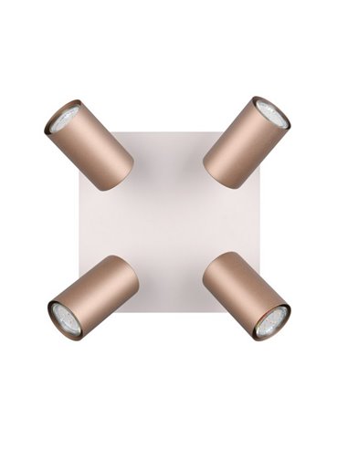 Plafón de techo con 4 focos MARLEY bombilla excl. 4x GU10 max. 35W IP20 Marrón-Beige