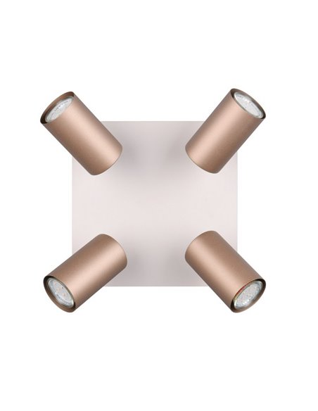 Plafón de techo con 4 focos MARLEY bombilla excl. 4x GU10 max. 35W IP20 Marrón-Beige