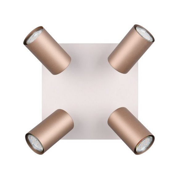 Plafón de techo con 4 focos MARLEY bombilla excl. 4x GU10 max. 35W IP20 Marrón-Beige