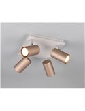 Plafón de techo con 4 focos MARLEY bombilla excl. 4x GU10 max. 35W IP20 Marrón-Beige