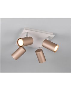 Plafón de techo con 4 focos MARLEY bombilla excl. 4x GU10 max. 35W IP20 Marrón-Beige 2