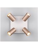 Plafón de techo con 4 focos MARLEY bombilla excl. 4x GU10 max. 35W IP20 Marrón-Beige