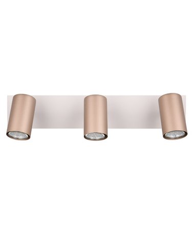 Regleta de 3 focos para techo MARLEY bombilla excl. 3x GU10 max. 35W Marrón-Beige IP20