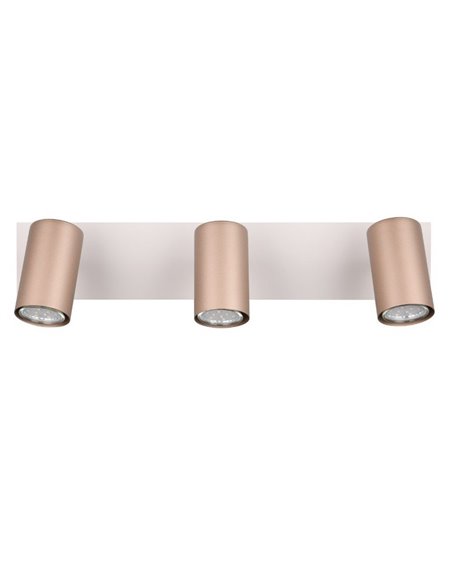 Regleta de 3 focos para techo MARLEY bombilla excl. 3x GU10 max. 35W Marrón-Beige IP20
