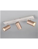 Regleta de 3 focos para techo MARLEY bombilla excl. 3x GU10 max. 35W Marrón-Beige IP20