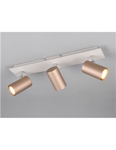 Regleta de 3 focos para techo MARLEY bombilla excl. 3x GU10 max. 35W Marrón-Beige IP20 2