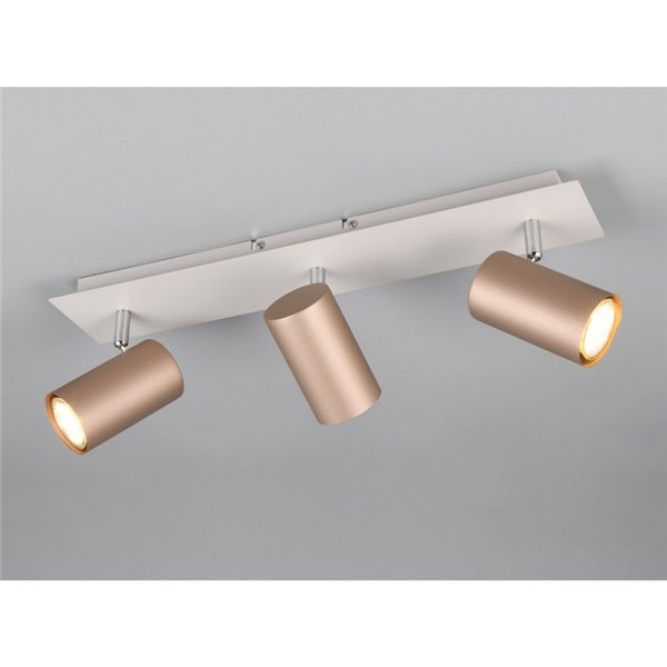 Regleta de 3 focos para techo MARLEY bombilla excl. 3x GU10 max. 35W Marrón-Beige IP20