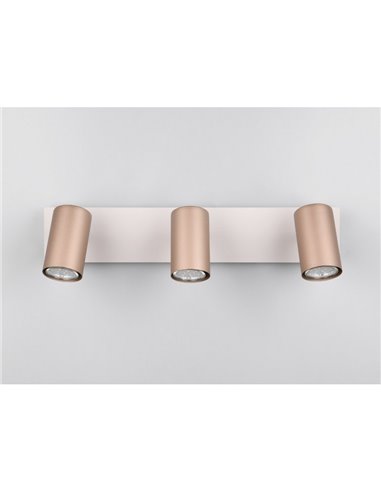 Regleta de 3 focos para techo MARLEY bombilla excl. 3x GU10 max. 35W Marrón-Beige IP20