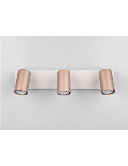 Regleta de 3 focos para techo MARLEY bombilla excl. 3x GU10 max. 35W Marrón-Beige IP20