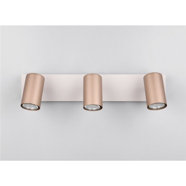 Regleta de 3 focos para techo MARLEY bombilla excl. 3x GU10 max. 35W Marrón-Beige IP20