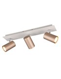 Regleta de 3 focos para techo MARLEY bombilla excl. 3x GU10 max. 35W Marrón-Beige IP20