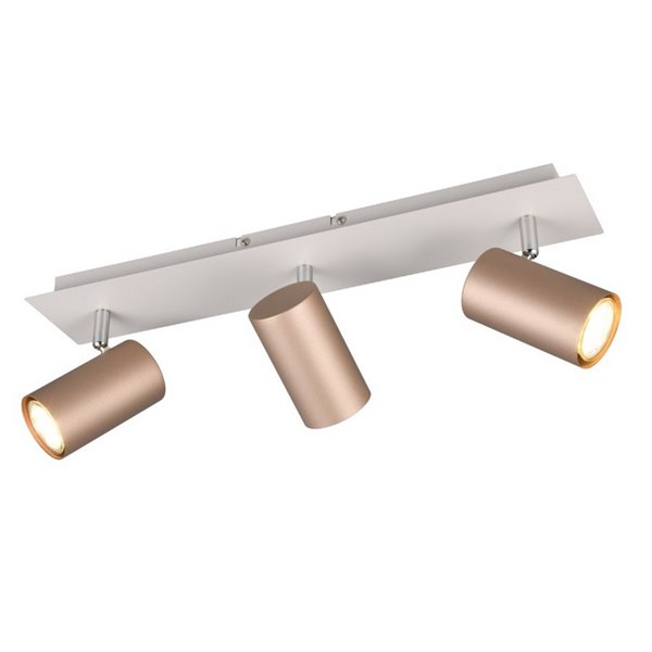 Regleta de 3 focos para techo MARLEY bombilla excl. 3x GU10 max. 35W Marrón-Beige IP20