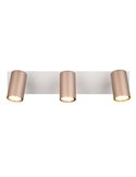 Regleta de 3 focos para techo MARLEY bombilla excl. 3x GU10 max. 35W Marrón-Beige IP20