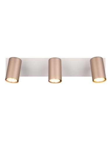 Regleta de 3 focos para techo MARLEY bombilla excl. 3x GU10 max. 35W Marrón-Beige IP20