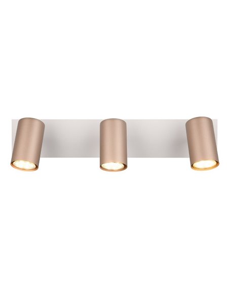Regleta de 3 focos para techo MARLEY bombilla excl. 3x GU10 max. 35W Marrón-Beige IP20