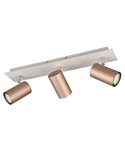 Regleta de 3 focos para techo MARLEY bombilla excl. 3x GU10 max. 35W Marrón-Beige IP20