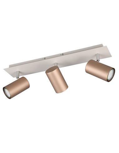Regleta de 3 focos para techo MARLEY bombilla excl. 3x GU10 max. 35W Marrón-Beige IP20
