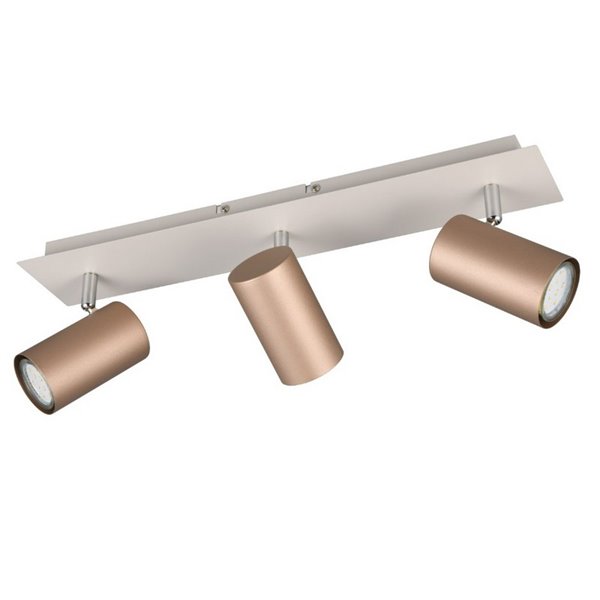 Regleta de 3 focos para techo MARLEY bombilla excl. 3x GU10 max. 35W Marrón-Beige IP20