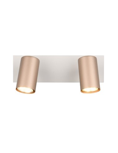 Regleta para techo de 2 focos MARLEY bombilla excl. 2x GU10 max. 35W IP20 Marrón-Beige