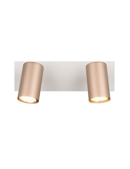 Regleta para techo de 2 focos MARLEY bombilla excl. 2x GU10 max. 35W IP20 Marrón-Beige