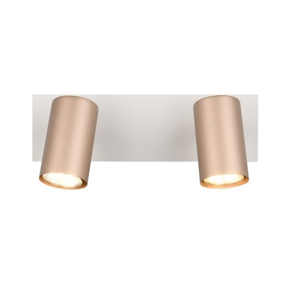 Regleta para techo de 2 focos MARLEY bombilla excl. 2x GU10 max. 35W IP20 Marrón-Beige