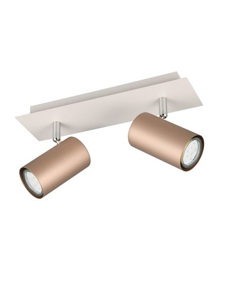 Regleta para techo de 2 focos MARLEY bombilla excl. 2x GU10 max. 35W IP20 Marrón-Beige