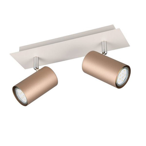 Regleta para techo de 2 focos MARLEY bombilla excl. 2x GU10 max. 35W IP20 Marrón-Beige