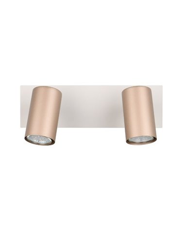Regleta para techo de 2 focos MARLEY bombilla excl. 2x GU10 max. 35W IP20 Marrón-Beige