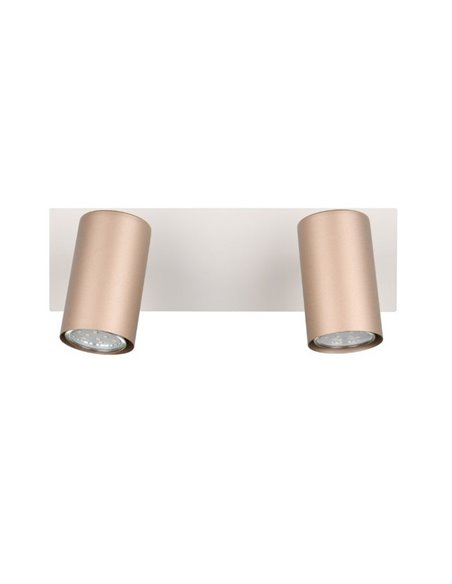 Regleta para techo de 2 focos MARLEY bombilla excl. 2x GU10 max. 35W IP20 Marrón-Beige