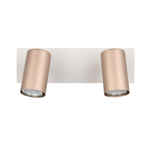Regleta para techo de 2 focos MARLEY bombilla excl. 2x GU10 max. 35W IP20 Marrón-Beige