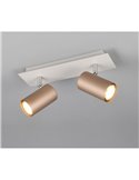 Regleta para techo de 2 focos MARLEY bombilla excl. 2x GU10 max. 35W IP20 Marrón-Beige