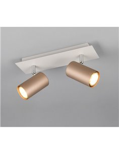 Regleta para techo de 2 focos MARLEY bombilla excl. 2x GU10 max. 35W IP20 Marrón-Beige 2