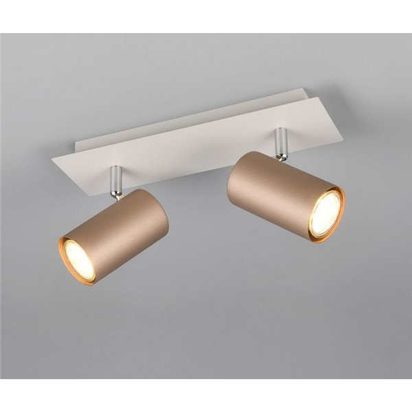 Regleta para techo de 2 focos MARLEY bombilla excl. 2x GU10 max. 35W IP20 Marrón-Beige