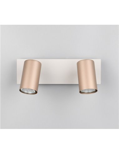 Regleta para techo de 2 focos MARLEY bombilla excl. 2x GU10 max. 35W IP20 Marrón-Beige