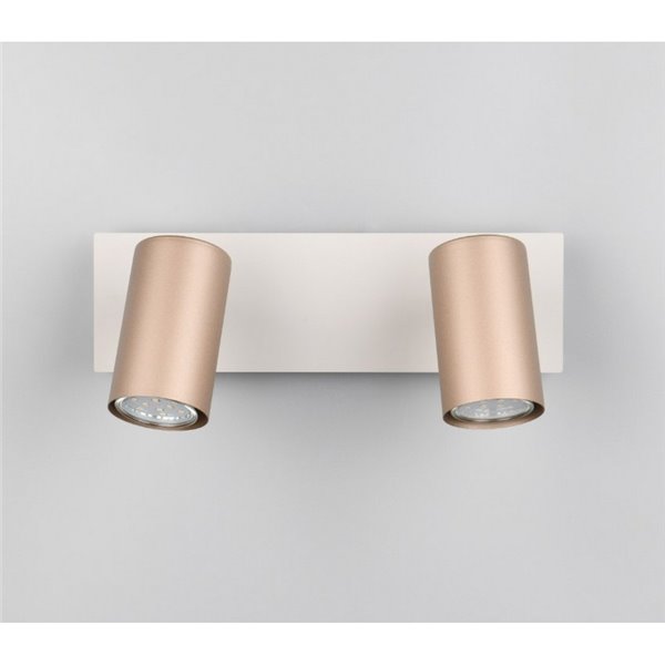Regleta para techo de 2 focos MARLEY bombilla excl. 2x GU10 max. 35W IP20 Marrón-Beige
