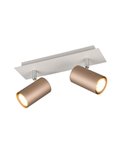 Regleta para techo de 2 focos MARLEY bombilla excl. 2x GU10 max. 35W IP20 Marrón-Beige